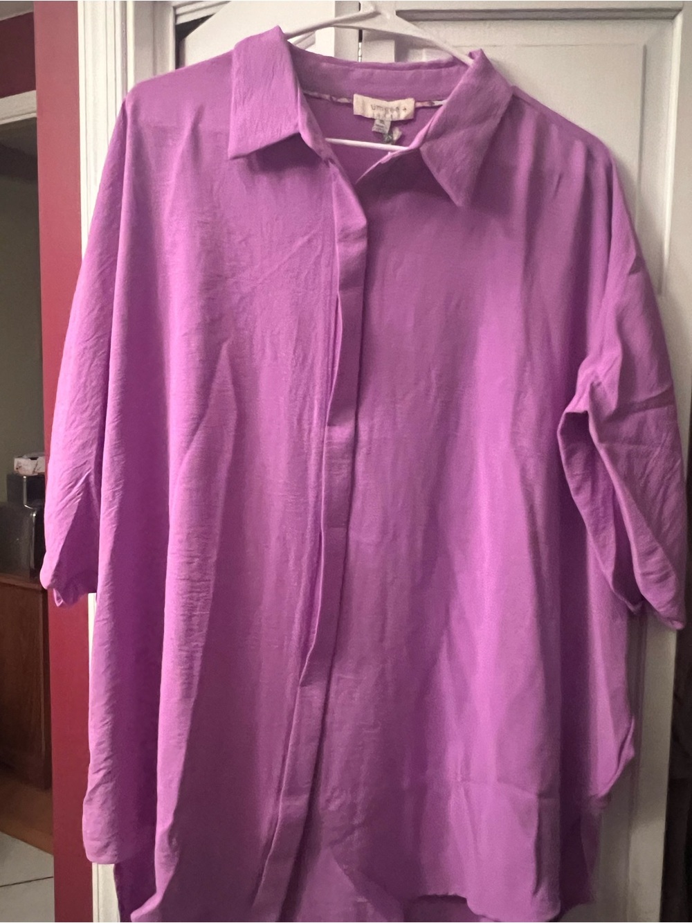 Umgee oversized Purple Button-Front Women’s Shirt - Relaxed Fit